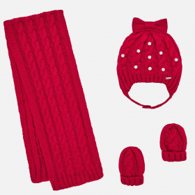 Dětská dívčí souprava čepice, šála a rukavice MAYORAL