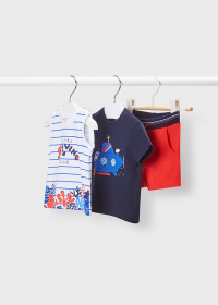 Dětský chlapecký set - tílko, tričko, šortky MAYORAL