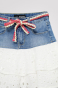 náhled Dívčí džínová sukně s volánky se švýcarskou výšivkou DESIGUAL