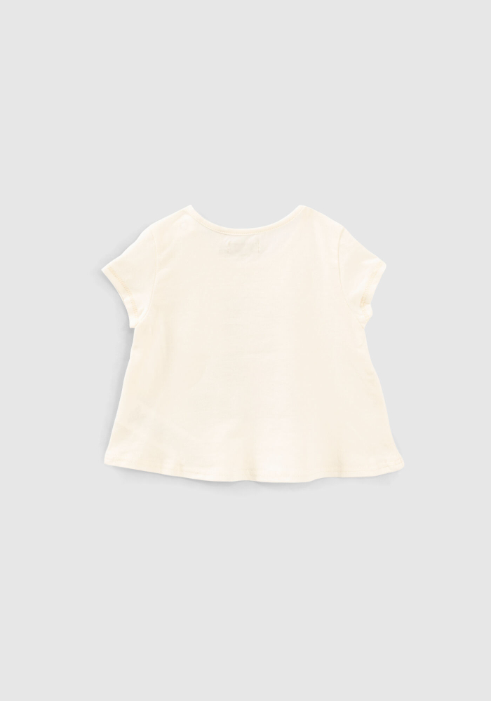 detail Dětský dívčí top se sloganem z organické bavlny IKKS