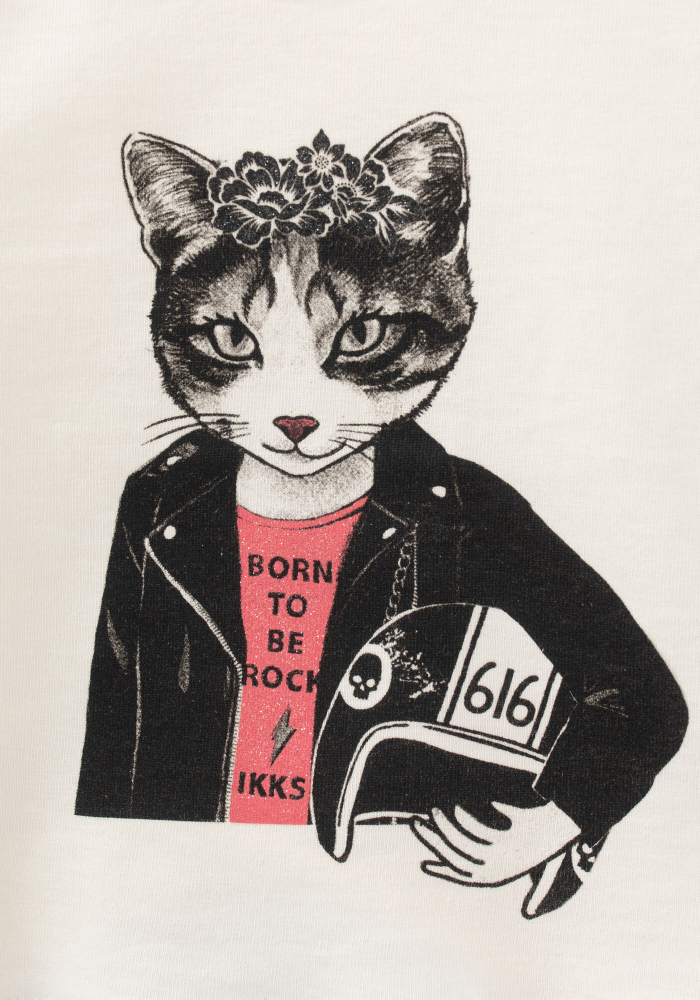 detail Dětský dívčí top se sloganem z organické bavlny IKKS