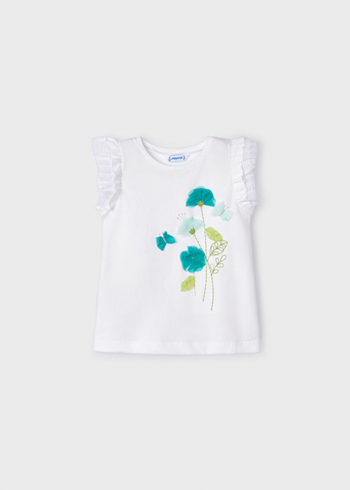 detail Květinové dívčí tričko s tylem MAYORAL