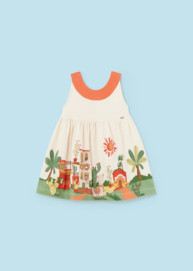 detail Dětské šaty s kontrastním límečkem MAYORAL