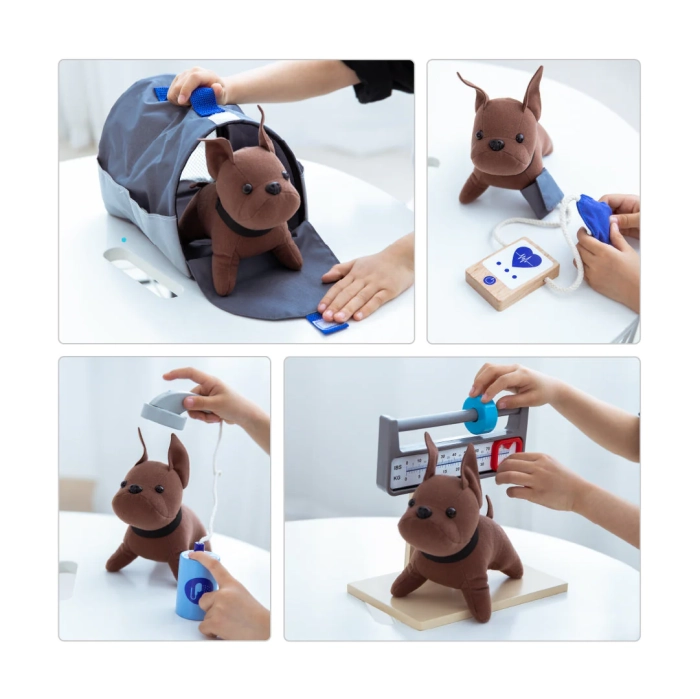 detail Dřevěná veterinálrní sada pro děti modrá UMU