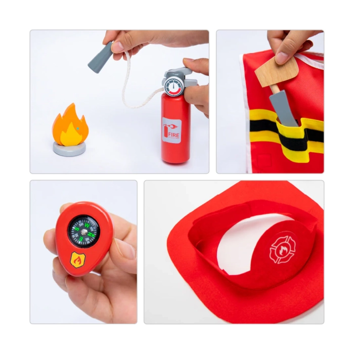 detail Dětská hasičská sada dřevěná UMU