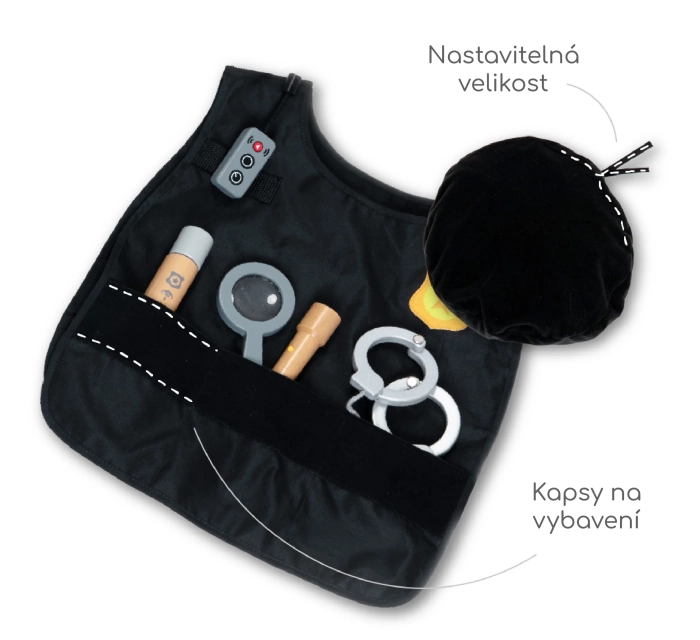 detail Dětská policejní sada dřevěná UMU