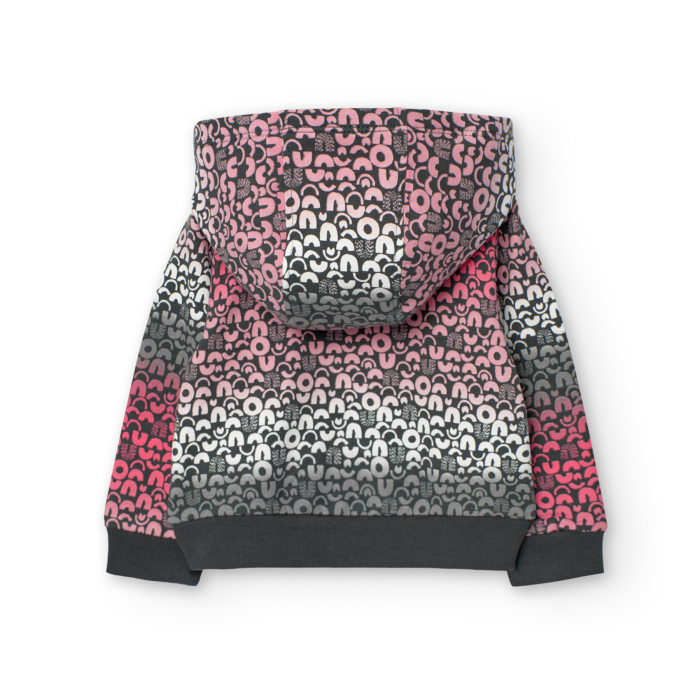 detail Dívčí barevná mikina s kapucí BOBOLI