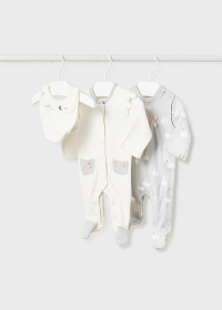 Novorozenecký set v dárkovém balení - 2x dupačky, bryndák MAYORAL
