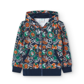 Chlapecká mikina s kapucí a zipem BOBOLI