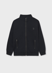 Chlapecká černá mikina na zip se stojáčkem MAYORAL