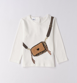 Dívčí tričko s motivem kabelky s kožešinkou IDO