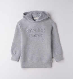 Dívčí šedá mikina s kapucí a nápisem „Stylish Crafty“ SARABANDA