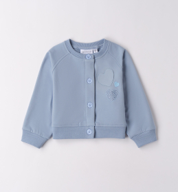 Dívčí světle modrá mikina se srdíčky a kamínky SARABANDA