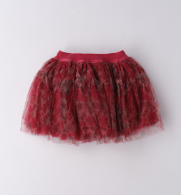 Dívčí tylová sukně v červené barvě s květinovým vzorem SARABANDA