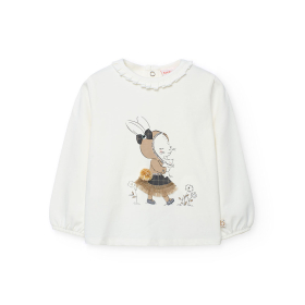 Dívčí tričko s dlouhým rukávem a motivem králíčka BOBOLI
