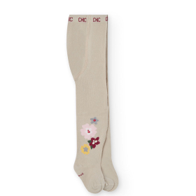 Dívčí pletené šaty s květinami a volánem BOBOLI