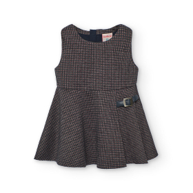 Dívčí kárované šaty s páskem BOBOLI
