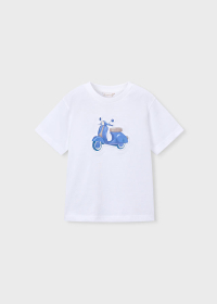 Chlapecké bílé tričko se skútrem MAYORAL