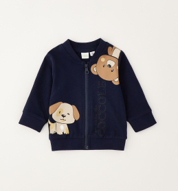 Chlapecká kojenecká mikina se zipem tmavě modrá IDO