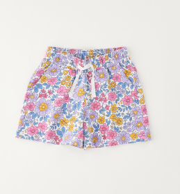 Dívčí kraťasy s barevným květinovým potiskem a páskem IDO
