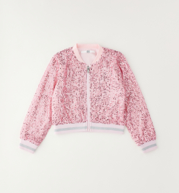 Dívčí bunda z tylu s flitry růžová IDO