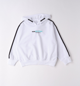 Dívčí bílá mikina s kapucí a nápisem SARABANDA