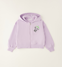 Dívčí lila mikina na zip s kapucí SARABANDA