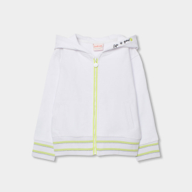 Dívčí mikina bílá zip neon BOBOLI