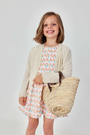 Dívčí béžový pletený kardigan BOBOLI