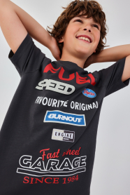 Chlapecké tričko s nápisy a motoristickým stylem BOBOLI