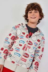 Chlapecká mikina na zip s racing nášivkami BOBOLI