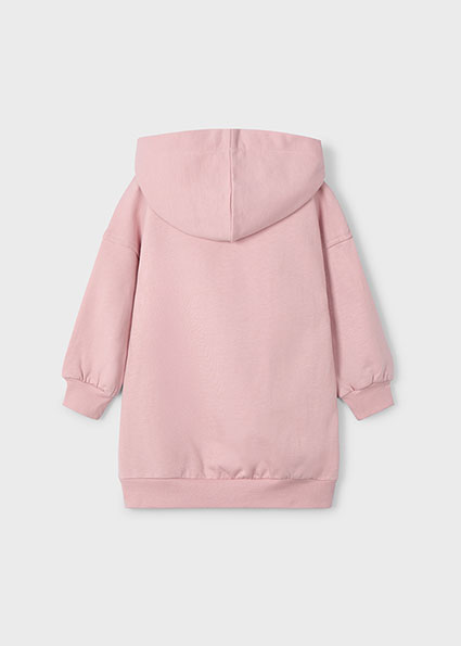 detail Dívčí béžové mikinové šaty s medvídkem a kapucí MAYORAL