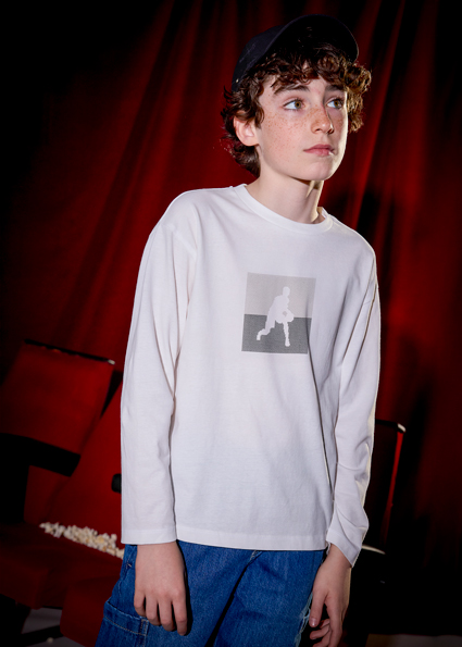 detail Chlapecké tričko s hráčem basketbalu – bílé MAYORAL