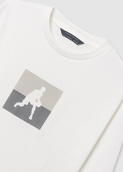 detail Chlapecké tričko s hráčem basketbalu – bílé MAYORAL