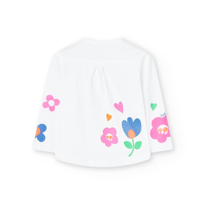 detail Dívčí bílé tričko Boboli – Growing day by day BOBOLI