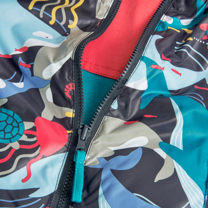 detail Chlapecká oboustranná bunda s motivem oceánu BOBOLI