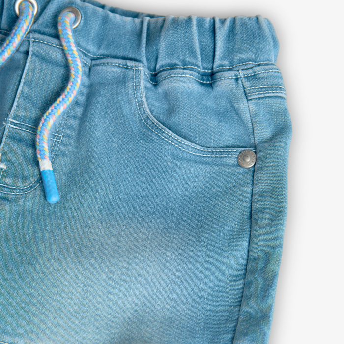 detail Chlapecké džínové kraťasy s barevným lemem BOBOLI