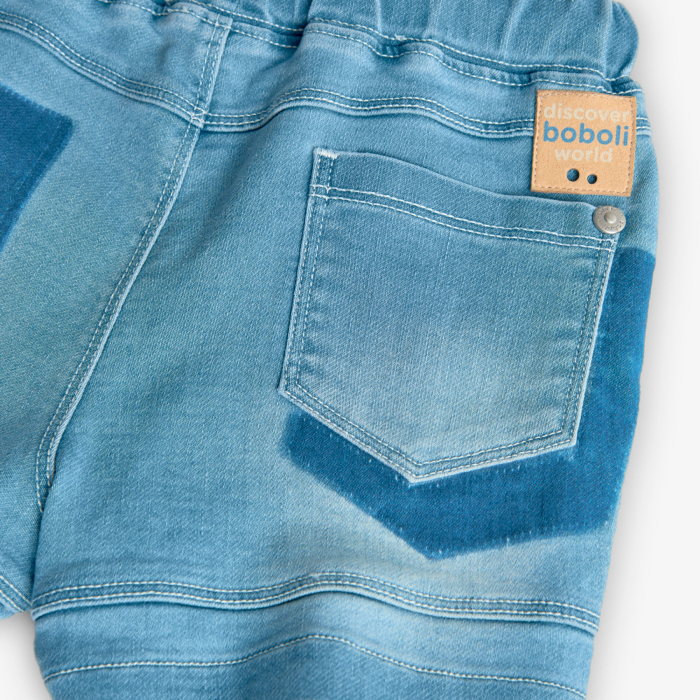 detail Chlapecké džínové kraťasy s barevným lemem BOBOLI