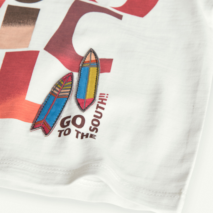 detail Chlapecké tričko z měkké látky s potiskem BOBOLI