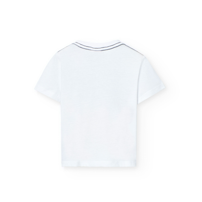 detail Chlapečkové pletené triko s potiskem obrázků závodních aut BOBOLI