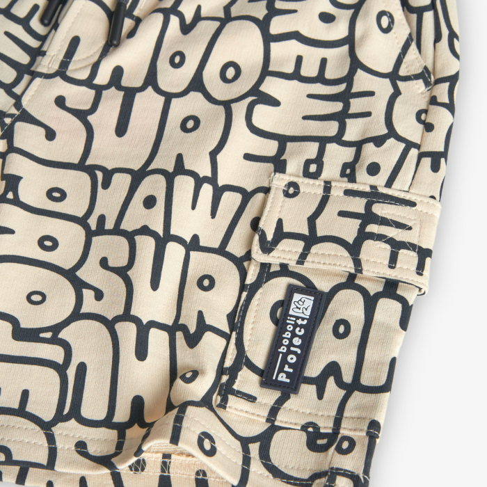 detail Chlapecké kraťasy s potiskem písmen, které dodávají zábavný a atraktivní vzhled BOBOLI