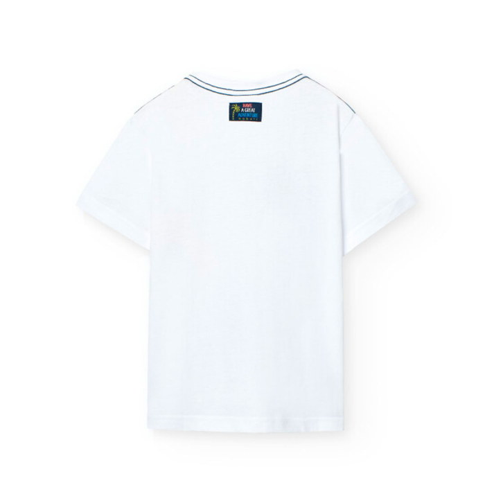 detail Chlapecké bílé tričko s ilustracemi vodních aktivit BOBOLI