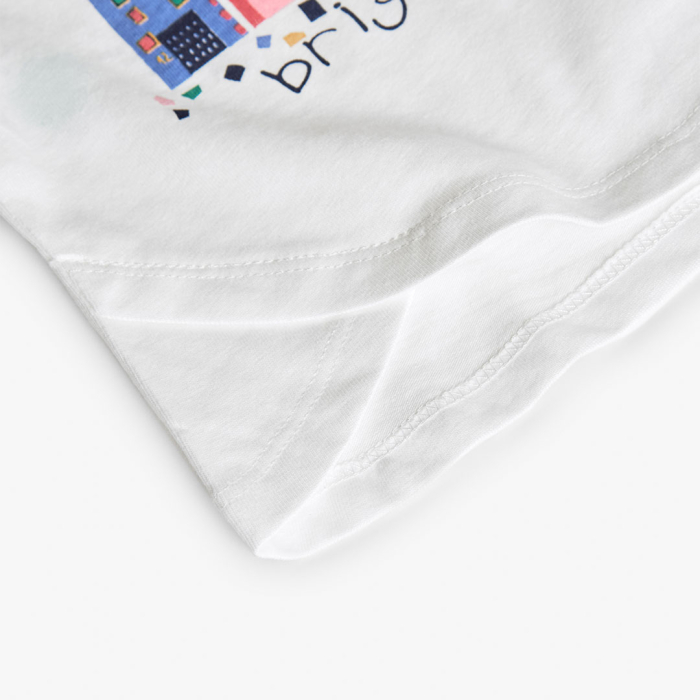 detail Dívčí bílé tričko s potiskem města „Bright City“ BOBOLI