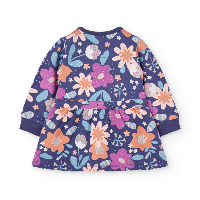 detail Dívčí barevné šaty s květinovým vzorem a zavazováním v pase BOBOLI