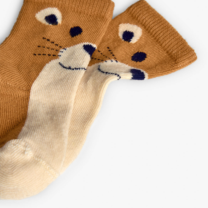 detail Chlapecké ponožky 3 páry s motivem zvířátek a pruhů BOBOLI