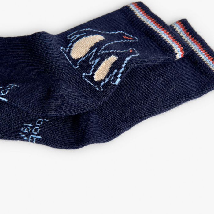 detail Chlapecké ponožky 3 páry s motivem zvířátek a pruhů BOBOLI