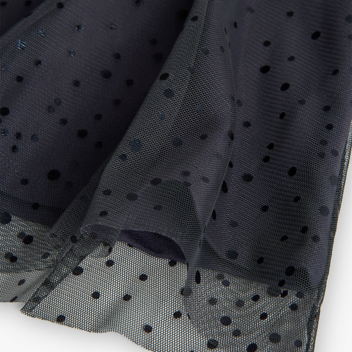 detail Dívčí tylové šaty s puntíky – tmavě modré BOBOLI