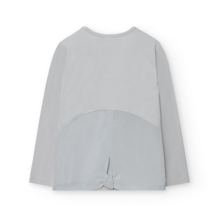 detail Dívčí tričko s baletními střevíčky a mašlí – šedé BOBOLI