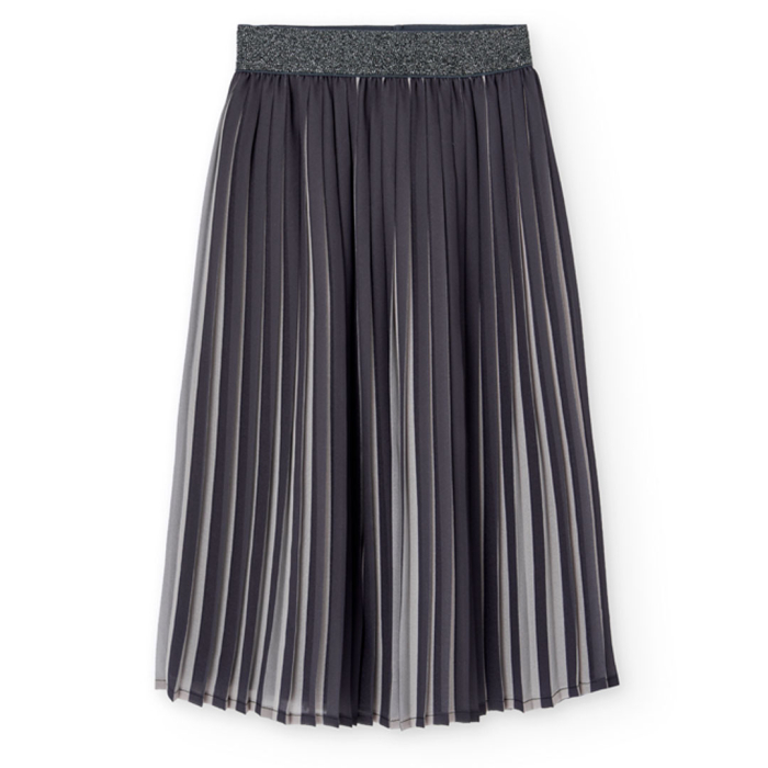 detail Dívčí plisovaná sukně s třpytem – tmavě šedá BOBOLI