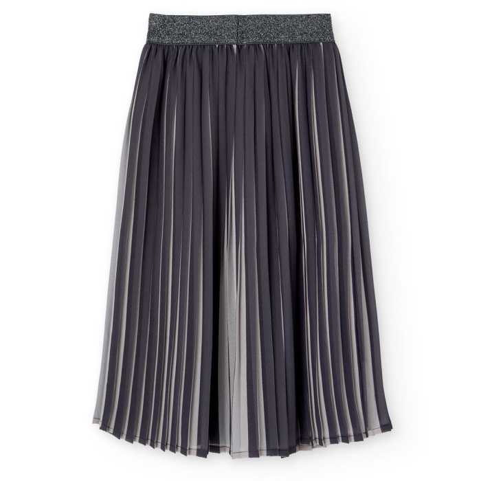 detail Dívčí plisovaná sukně s třpytem – tmavě šedá BOBOLI
